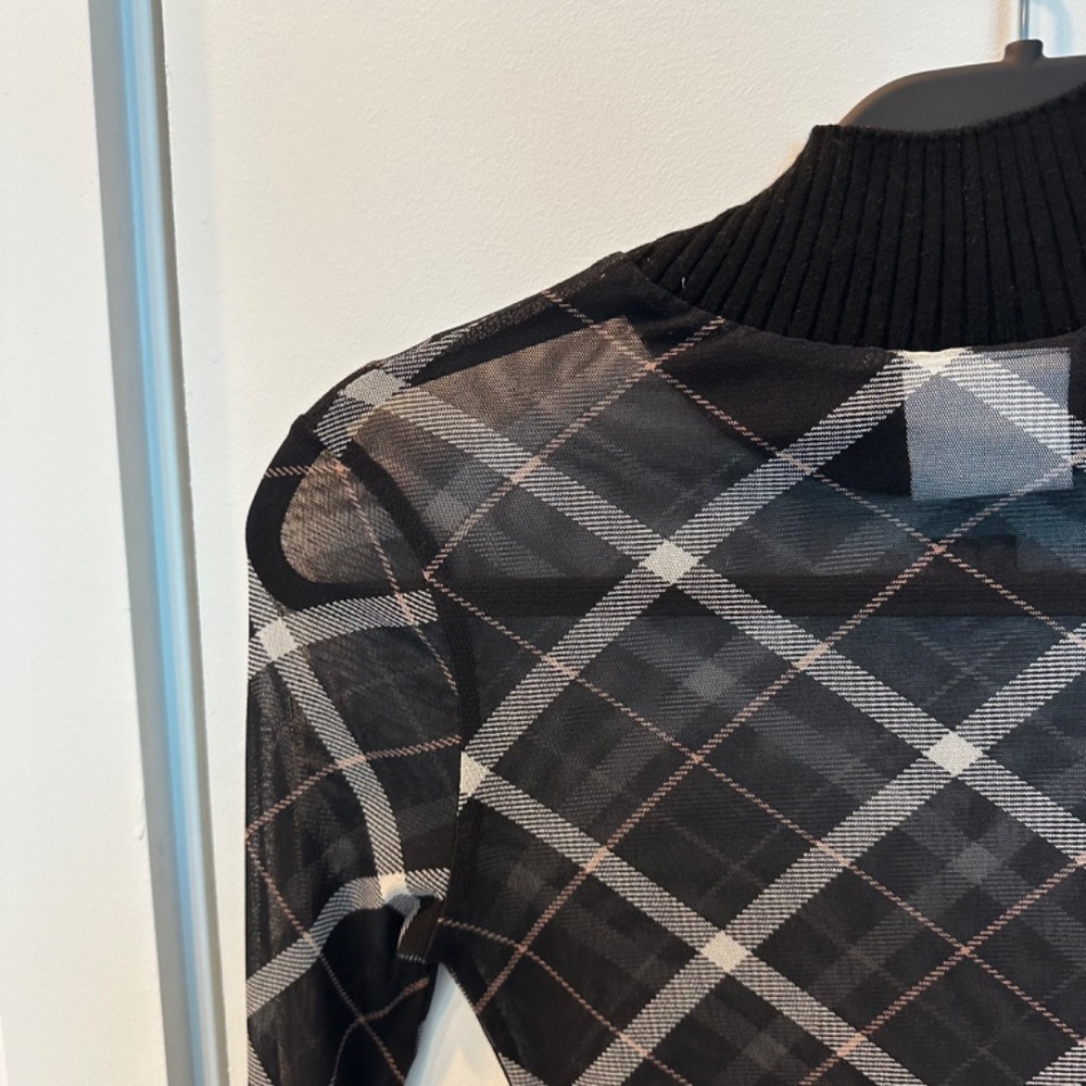 Courreges Mesh Plaid Turtleneck XS/Size 1 - Picture 4 of 7